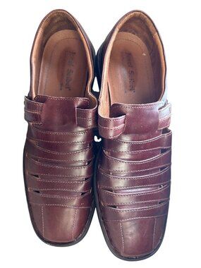 Josef Seibel Mens Brown Leather Slip-On Comfort Shoes Size 45 Made In Bulgaria